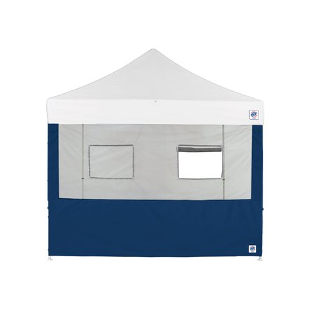 E-Z UP TAA Compliant Food Booth Sidewall with 2 Serving Windows, 10' W x 10' H, Navy Blue SW3FB10FXTMC2WNB